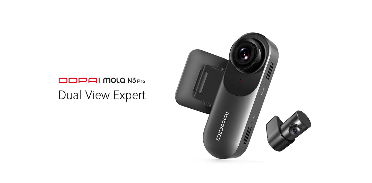 DDPAI Mola N3 Pro Dash Camera Driving Vehicle Cam Wifi Smart Connect Car Recorder 2.5K Car DVR Dash Camera sayaragear