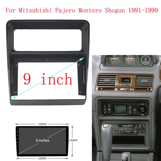 9 Inch Car Radio Fascias For Mitsubishi Pajero Montero Shogun 1991-1999 Auto Stereo Installation 2 Din Panel Dash Frame sayaragear