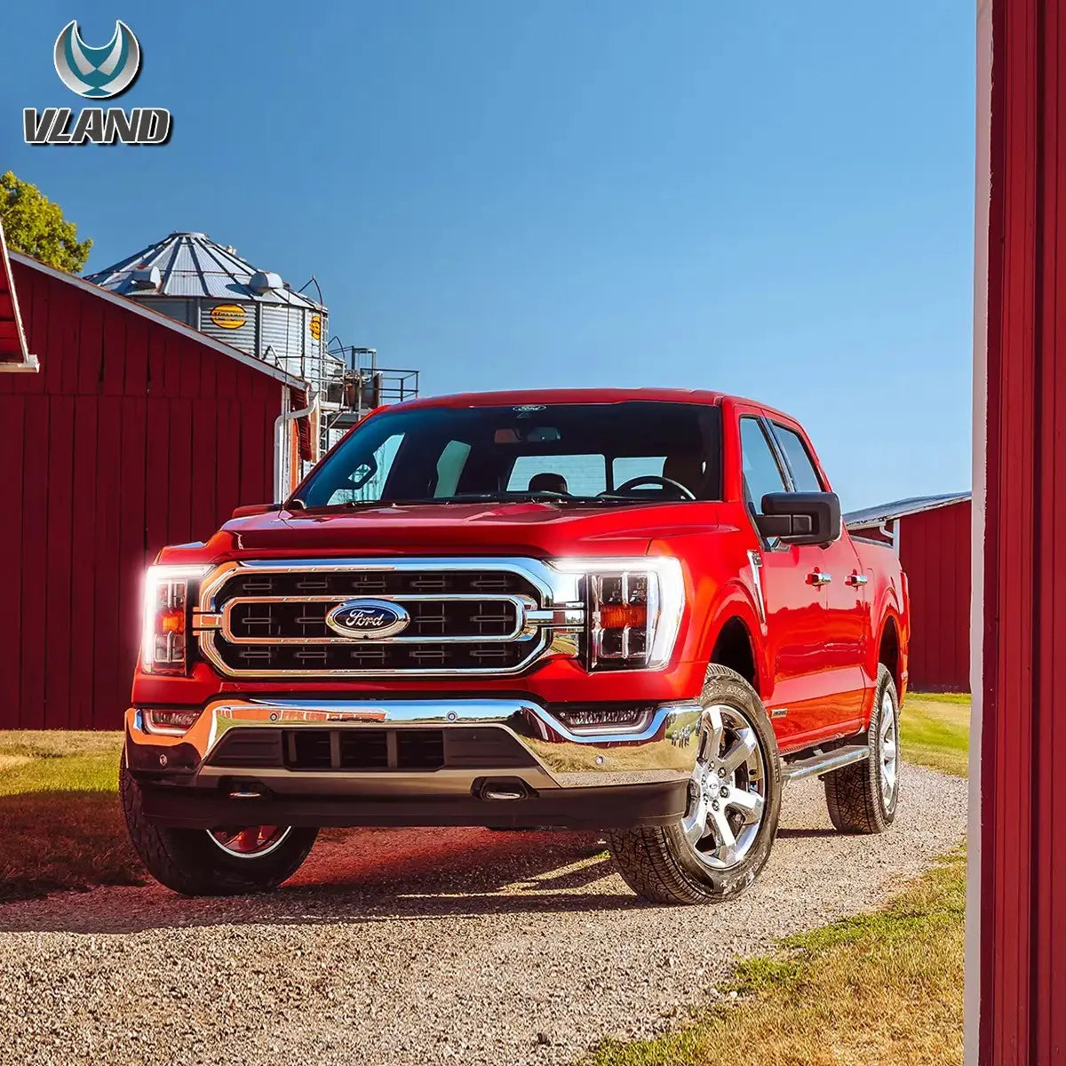 Vland 21-23 F150 14th Gen LED Reflection Bowl HeadLights Chrome with High-Quality Illumination sayaragear