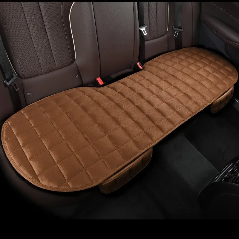 Car Seat Cover Front Rear Flocking Cloth Cushion Non Slide Winter Auto Protector Mat Pad Keep Warm Universal Fit Truck Suv Van sayaragear