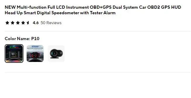 NEW Multi-function Full LCD Instrument OBD+GPS Dual System Car OBD2 GPS HUD Head Up Smart Digital Speedometer with Tester Alarm sayaragear