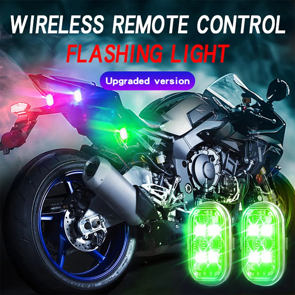 2/4pcs Wireless LED Strobe Lights Car Decor Atmosphere Light, 8 Colors Rechargeable Led Lights Anti-Collision LED Warning Light sayaragear