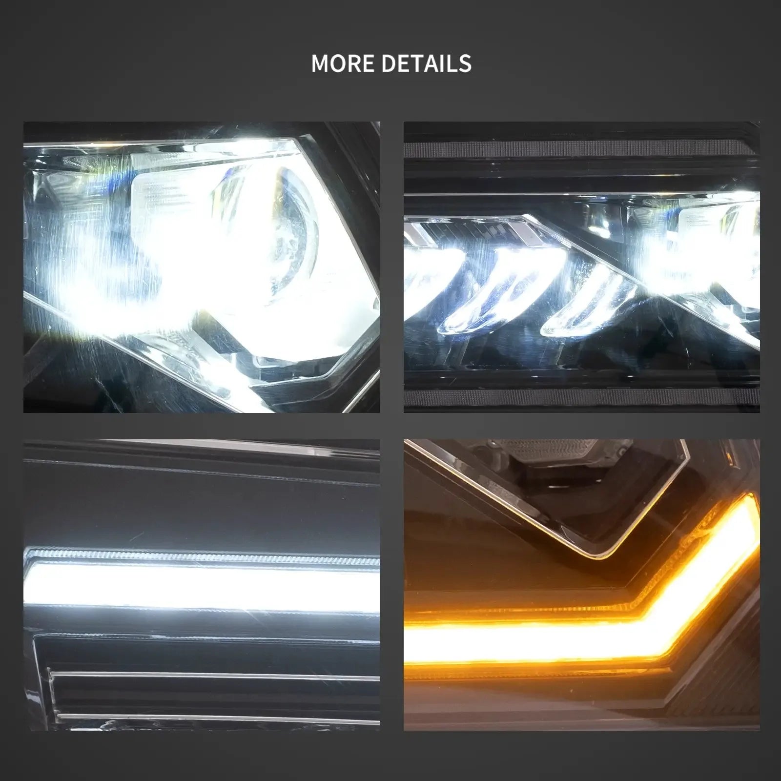 Vland 05-09 Mustang S197 LED Dual Beam Projector Headlights with DRL High Low Beam Front Headlamp Assembly sayaragear