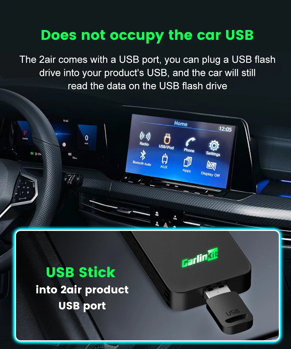 CarlinKit 5.0 & CarlinKit 4.0 Wireless CarPlay Android Auto Waze Music Spotify Auto For Audi Golf Peugeot Mazda KIA Mercedes MG sayaragear
