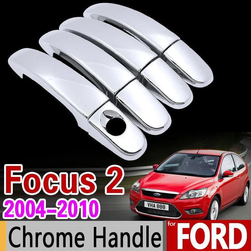 Chrome Handle Cover Trim Set for Ford Focus 2 mk2 mk2.5 2004 2005 2006 2007 2008 2009 2010 Car Accessories Stickers Car Styling sayaragear