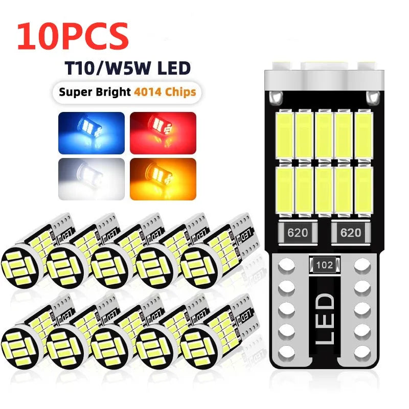 2/6/10/20/30/40/50pcs T10 W5W 194 501 Led Canbus No Error Car Interior Light T10 26 SMD 4014 Chip Pure White Instrument Lights B sayaragear