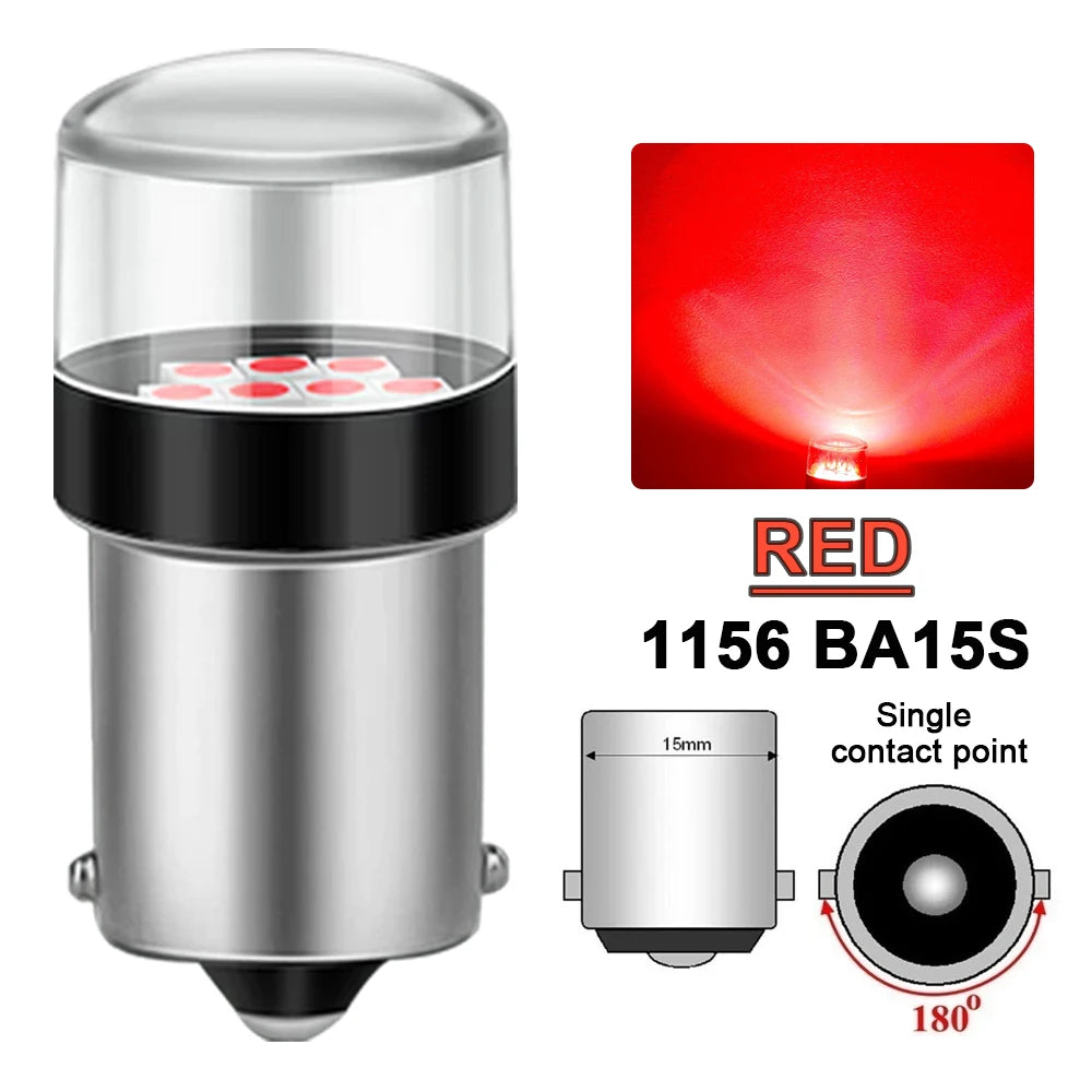2-10 PCS 1156 BA15S 1157 BAY15D LED Bulbs 12V 3030 Chips 6500K White Super Bright Car Tail Turn Signal Parking Reverse Lights sayaragear