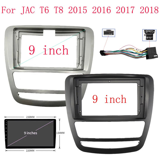2 Din Android Head Unit Car Radio Frame cable wire for JAC T6 T8 2015-2022 Plastic Panel Fascia Trim Bezel Faceplate sayaragear