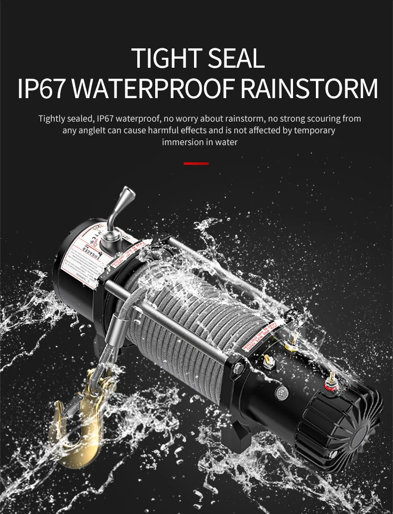 Durable High Quality 12000lbs 24Volt Electric Winch Remote Control Steel Cable for Outdoor 4x4 Vehicle Recovery Workcustom sayaragear