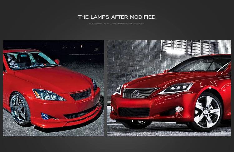 VLAND Headlamp Car Assembly For LEXUS  IS250 Headlight IS350 IS300 2006-2012 IS220d/IS F Clear Lamplight With Moving Turn Signal sayaragear