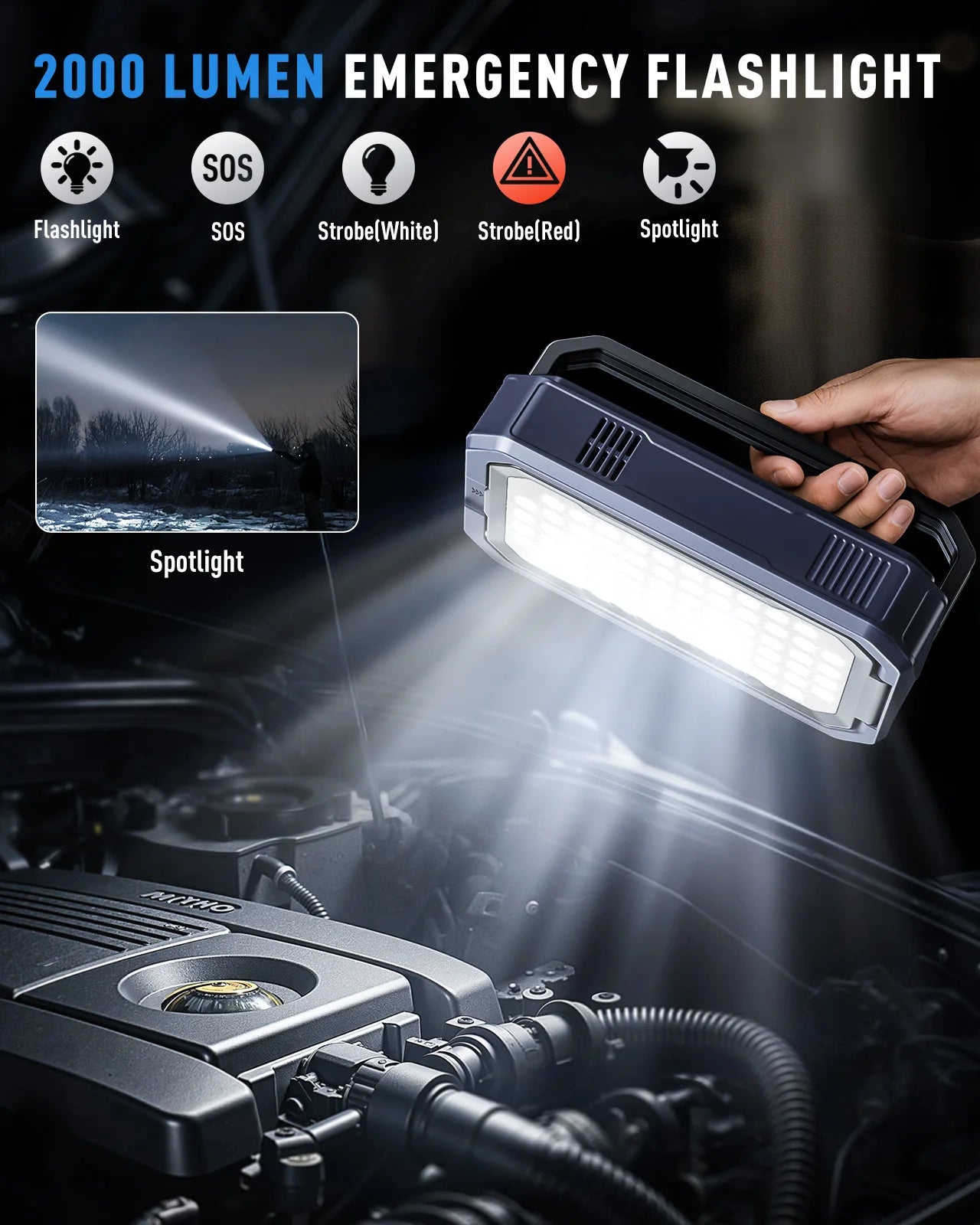 UTRAI All-in-One 7000A Car Jump Starter with Air Compressor &  OBD Diagnosis & Outdoor Camping Lights Emergency Boosters sayaragear