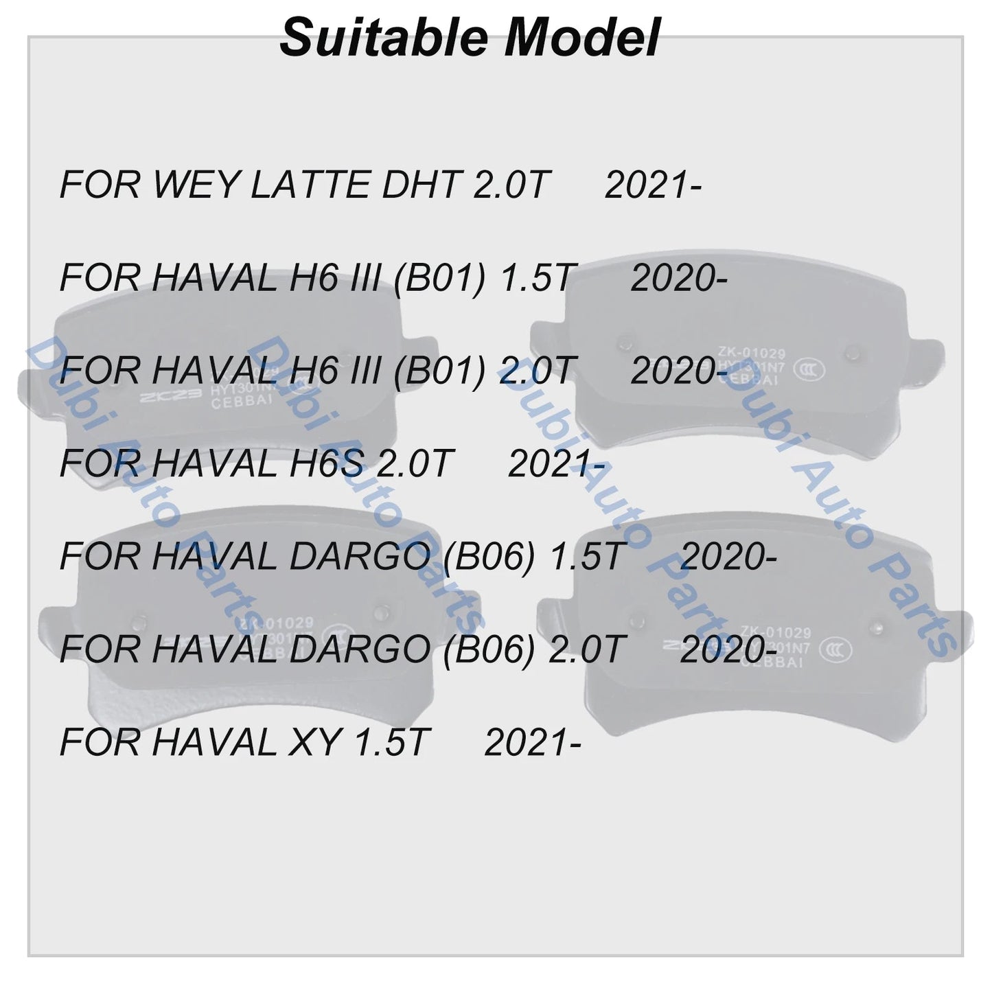 Front Brake Pads For HAVAL H6 III B01 1.5T 2.0T 2020- H6S 2.0 T 2021- DARGO B06 XY WEY LATTE DHT 2.0 Car Accessories Spare Parts sayaragear