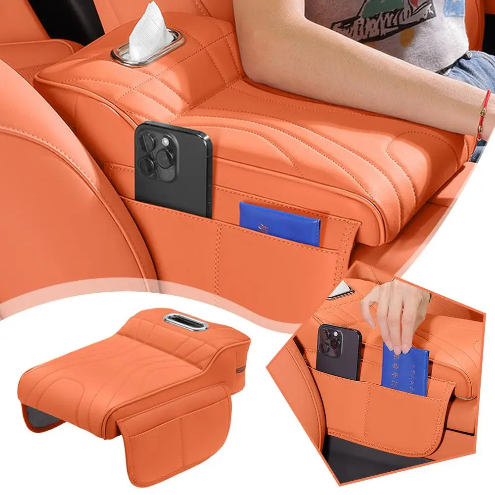 For Haval H9 2rd 2024 2025 Car Armrest Box Height Increase Pad Leather Protective Cover Storage Bag Auto Styling Accessories sayaragear