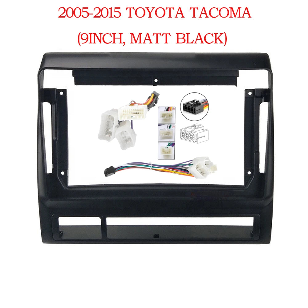 Car Radio Fascias Frame For Toyota Tacoma 2 Hilux USA 2005-2015 9 inch 2DIN Stereo Panel Harness Wire Power Cable Canbus Decoder sayaragear