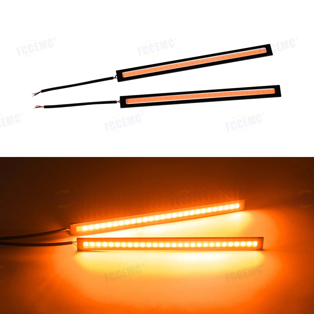 2pcs Ultra Thin Bright LED Car COB Daytime Running Lights Waterproof Night Lighting Decorative Ambient Lamp Bar 12V Universal sayaragear