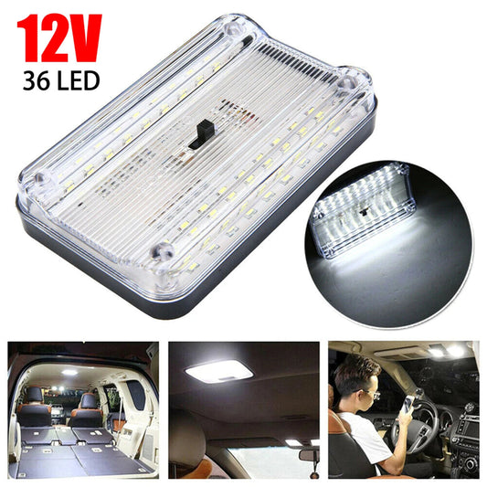 Car Interior Roof Lights 12V 36 LED Bulbs White Vehicle Ceiling LED Lighting Lamp Car Dome Reading Light with On/Off Switch Hot sayaragear