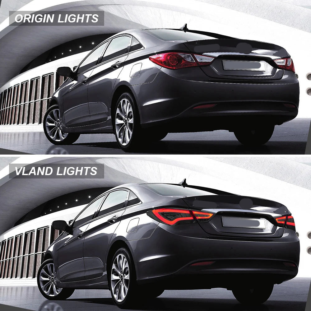 Vland LED Tail Lights for 11-14 Hyundai Sonata 6th Gen (YF) Sedan with Amber Turn Signal – Stylish Replacement Upgrade sayaragear