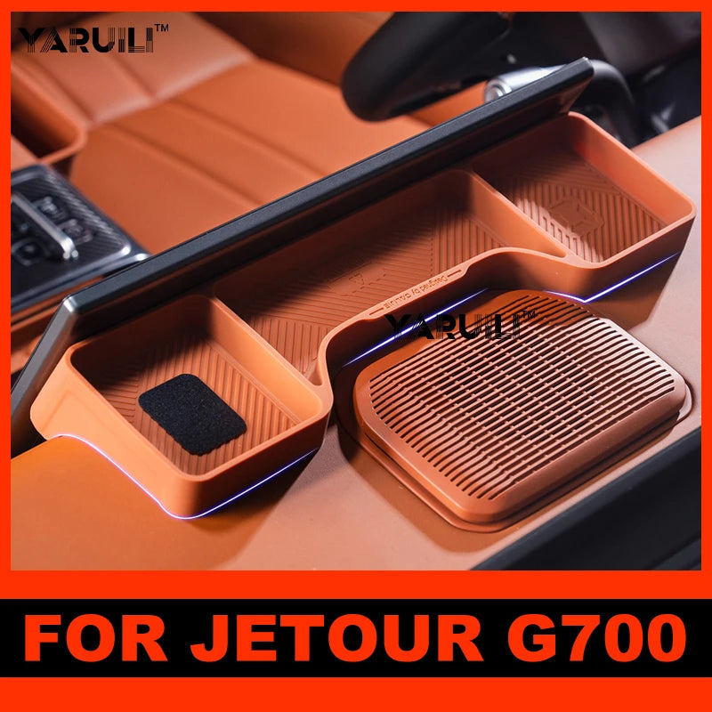 For Jetour G700 2025 2026 Car Screen Rear Silicone Storage Box Storage Sundries Box Interior Stowing Accessories sayaragear
