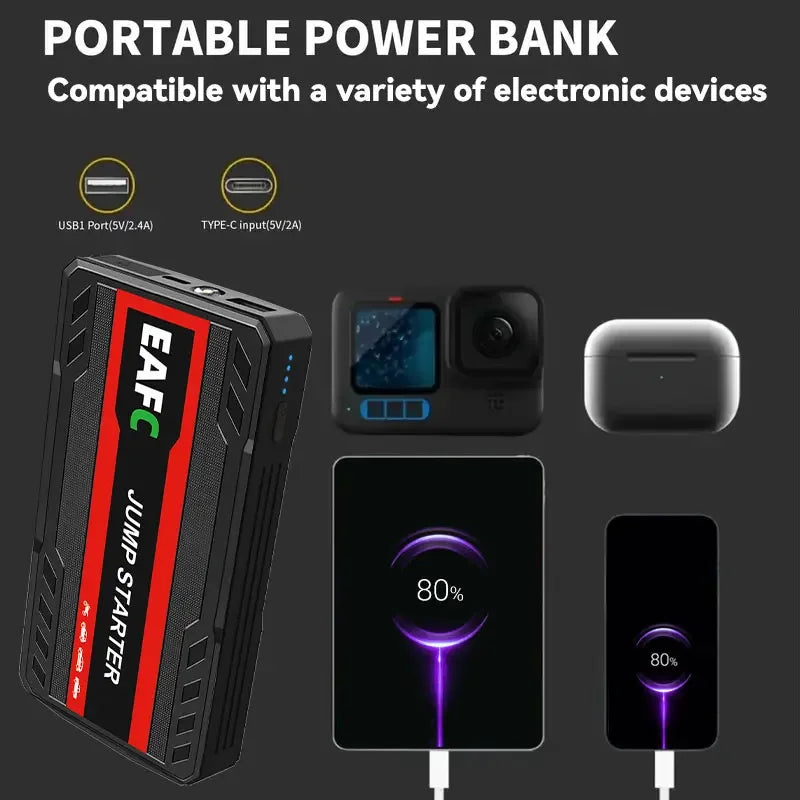 Power Bank 2000A/600A 12V Car Battery Jump Starter Portable Charger Petrol Diesel Auto Starting Device Booster Emergency Starter sayaragear