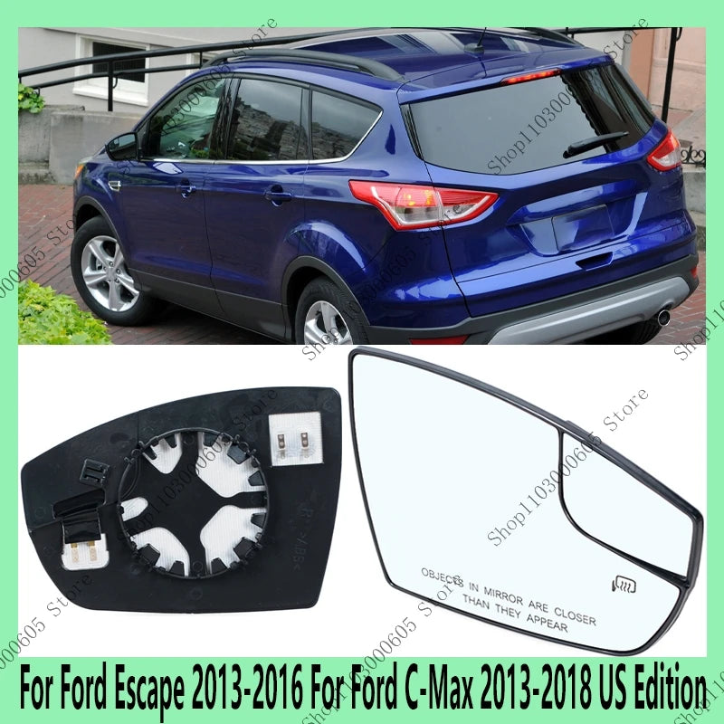 For Ford Escape 2013-2016 Ford C-Max 2013-2018 US Edition Car Accessories Side Door Rearview Mirror Glass Lens With Heating sayaragear