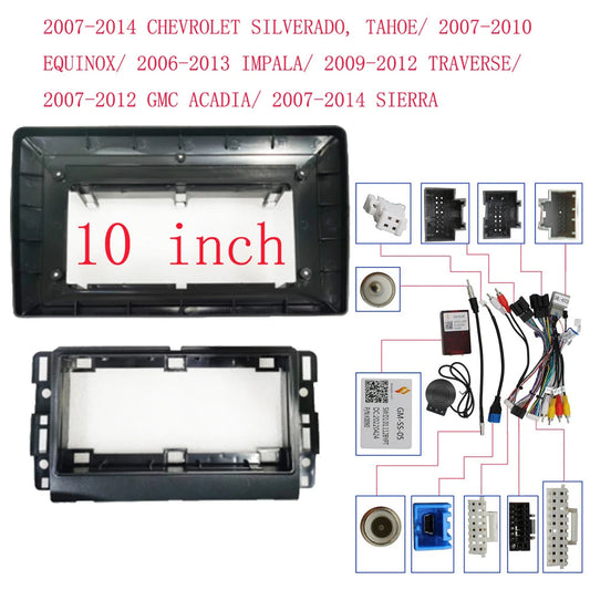 Car Radio FasciaS Frame For Chevrolet Express Van Traverse Tahoe 2008-2014 10 inch 2DIN Stereo Panel Harness Power Cord Canbus sayaragear