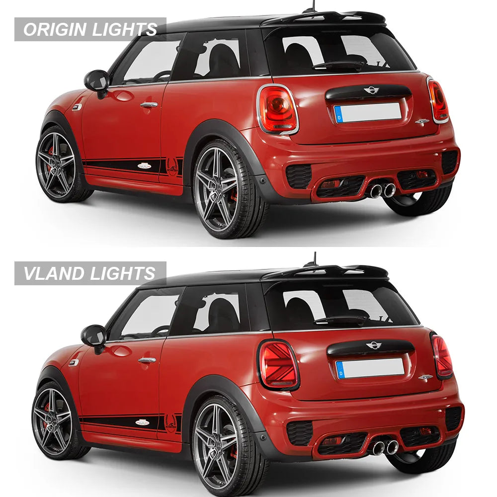 Vland 14-19 Mini Cooper F55 F56 F57 LED Tail Lights with Sequential Turn Signal Rear Lamp Assembly Upgrade sayaragear