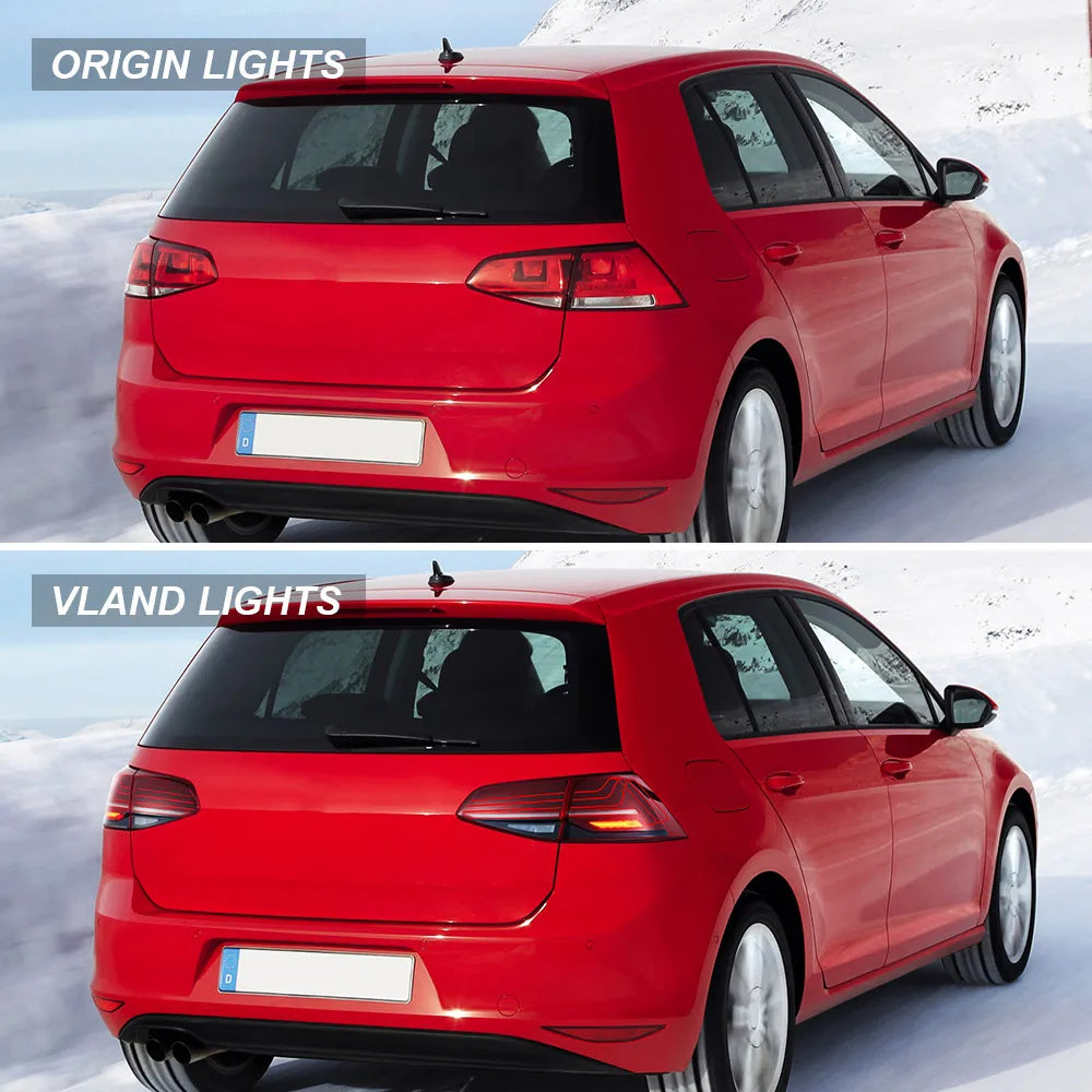 VLAND Laser LED Tail Lights For 2013-2017 Golf MK7 Hatchback Sequential Turn Signal Rear Lamp Assembly sayaragear