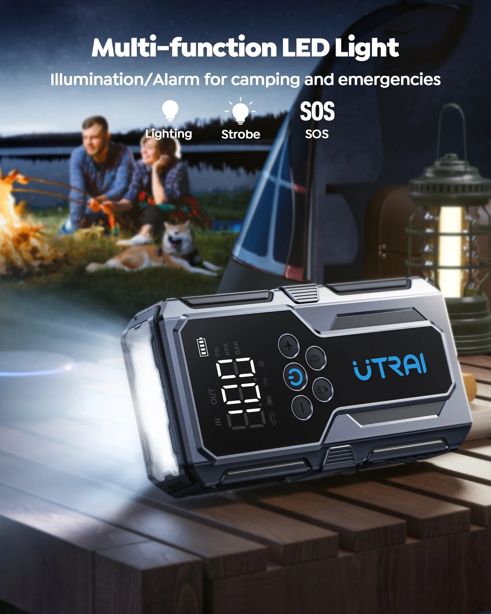 UTRAI 4 in 1 1500A Car Starter Jump 150PSI Electric Tire Pump Portable Power Bank Emergency Booster Car Electronics Accessories sayaragear