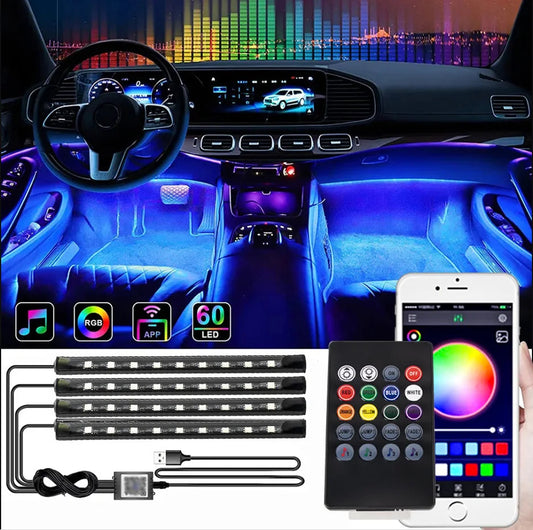 Car Interior Decorative Lamps Strips Atmosphere Lamp Cold Light Decorative Dashboard Console Auto LED Ambient Lights Party Lamps sayaragear