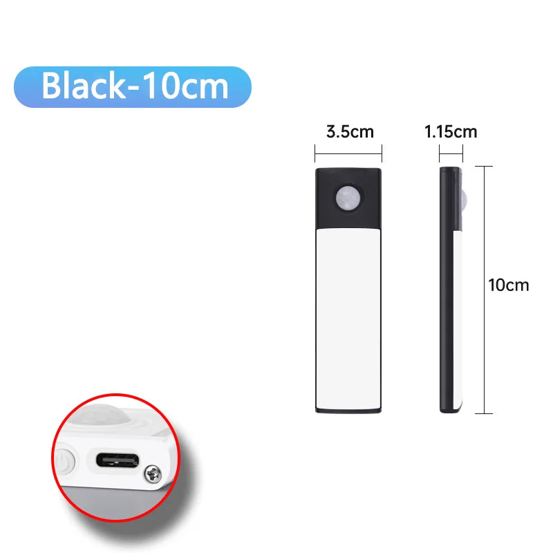 LED Cabinet Light Type C Rechargeable Motion Sensor Night Lights for Kitchen Wardrobe Cabinet Lighting 10cm/20cm/30cm/40cm/50cm sayaragear