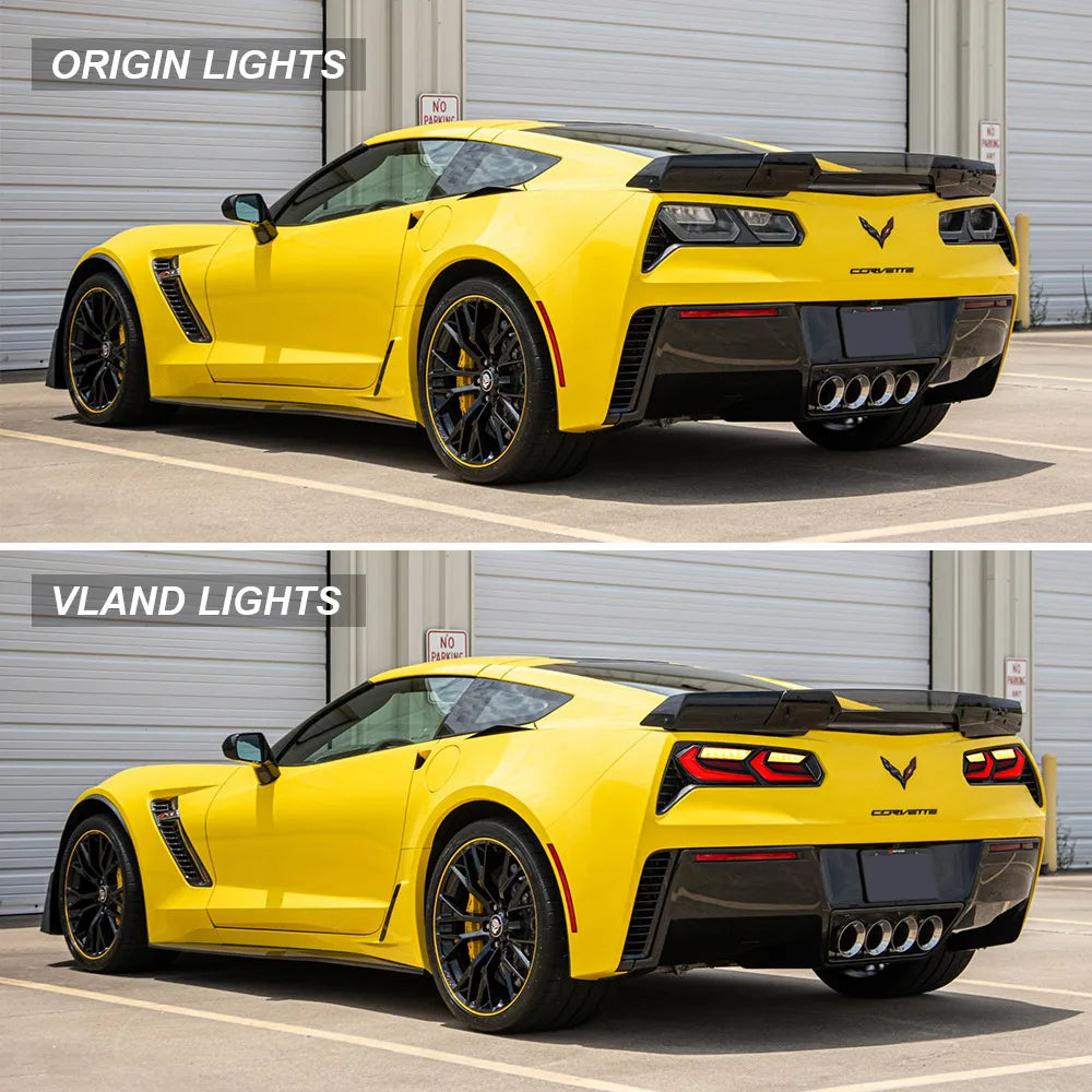 Vland 14-19 Corvette C7 Full LED Tail Lights With Sequential Turn Signal sayaragear