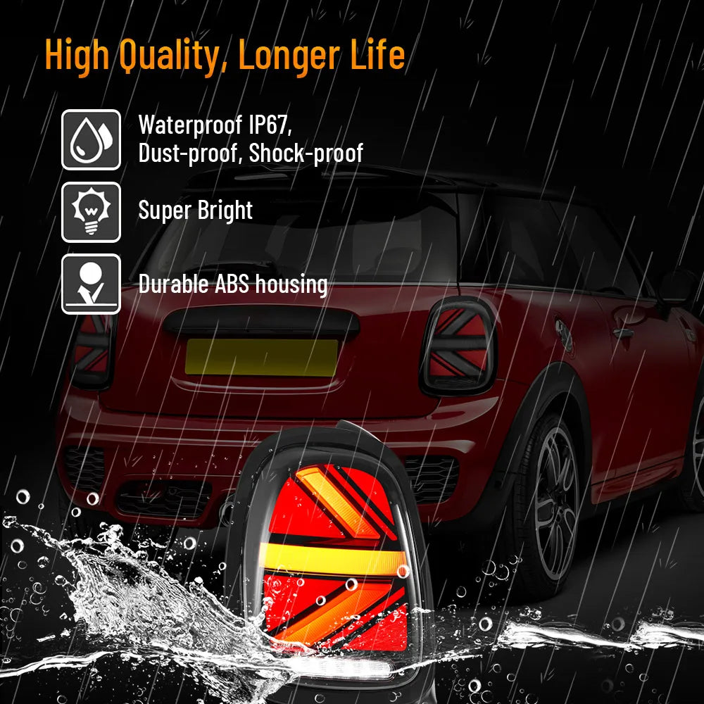 Vland 14-19 Mini Cooper F55 F56 F57 LED Tail Lights with Sequential Turn Signal Rear Lamp Assembly Upgrade sayaragear