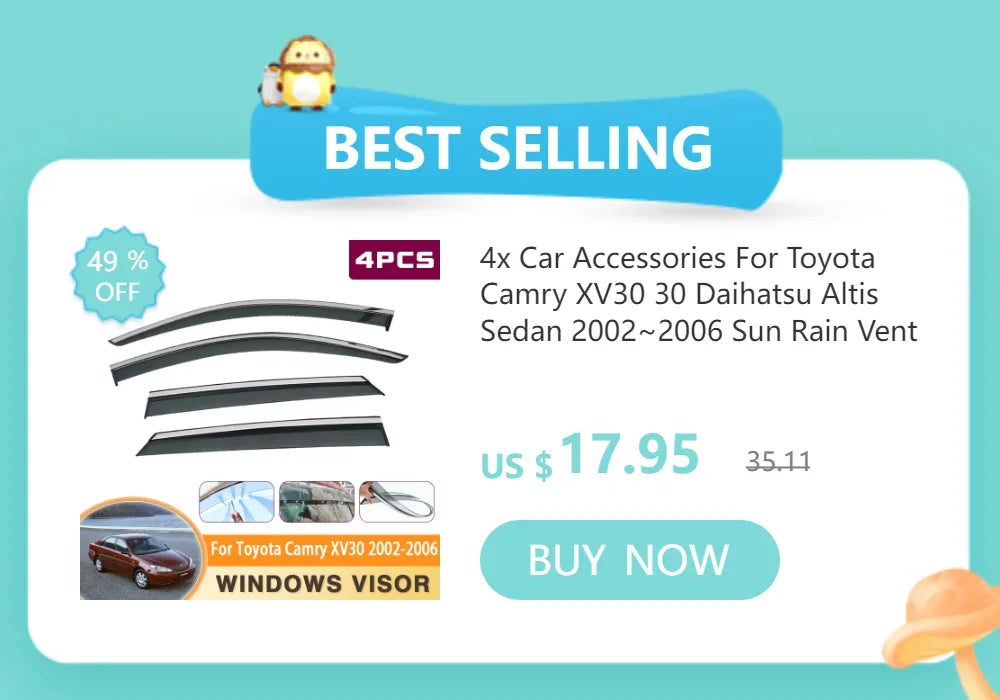 for Toyota Camry XV30 2002~2006 2003 2004 2005 Styling Stickers Decoration Chrome Door Handle Cover paint Refit Car Accessories sayaragear