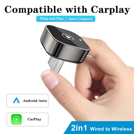 2 IN 1 Wireless Carplay Adapter, Converts Wired to Wireless carplay Adapter for iPhone, Wireless Control Plug & Play Carplay sayaragear
