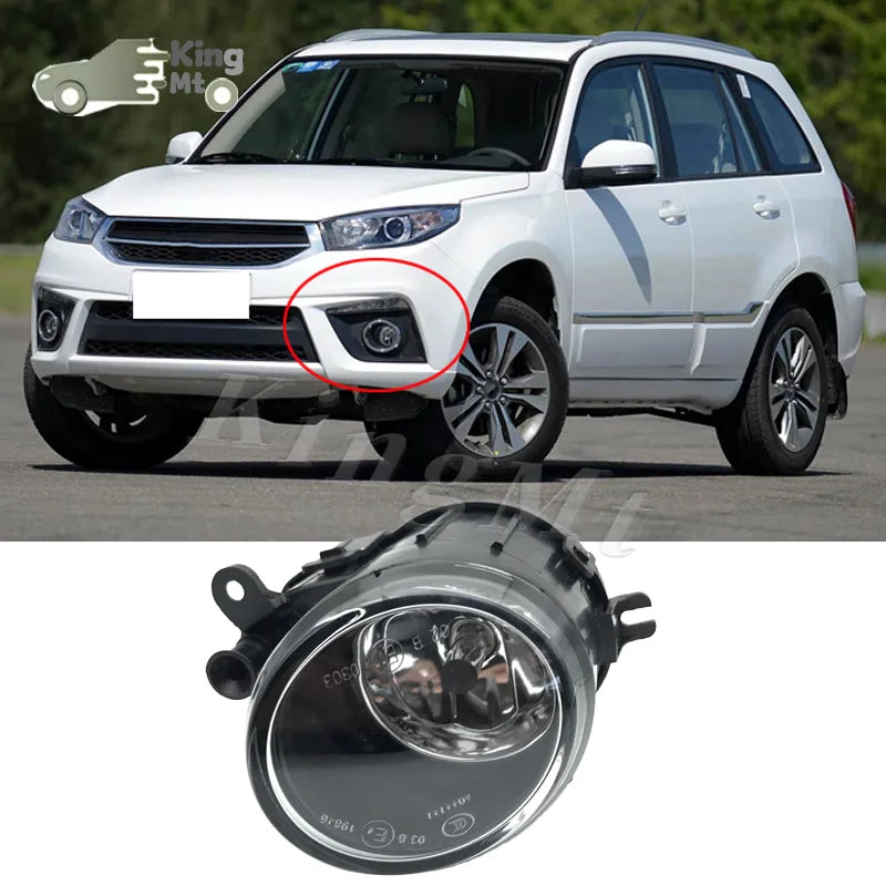 For Chery Tiggo 3 Foglight Fog Light Assembly LED/ Halogen Front Bumper Fog Lamp Kit Replacement with Waterproof Housing sayaragear