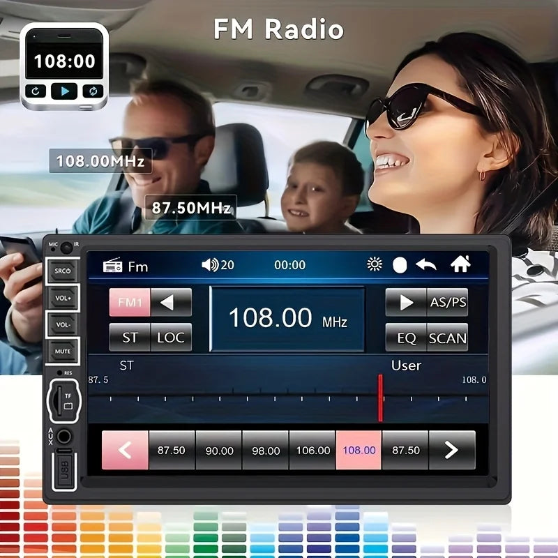 7inch HD Double Din Car Stereo Radio MP5 Player with Steering Wheel Remote Support Mirror Link B-T Touch Screen USB TF FM AUX sayaragear