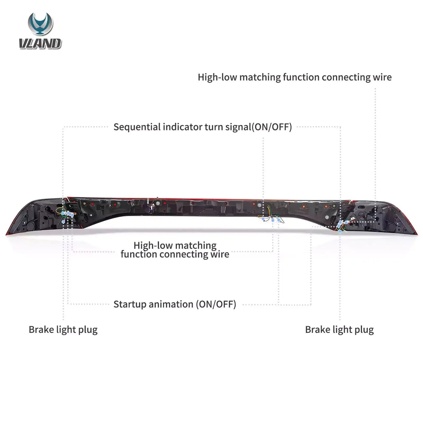 Vland 23-25 Accord Full LED Tail Lights Rear Lamps Assembly With Start-Up Animation sayaragear