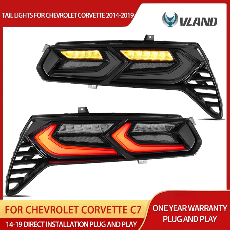 Vland 14-19 Corvette C7 Full LED Tail Lights With Sequential Turn Signal sayaragear
