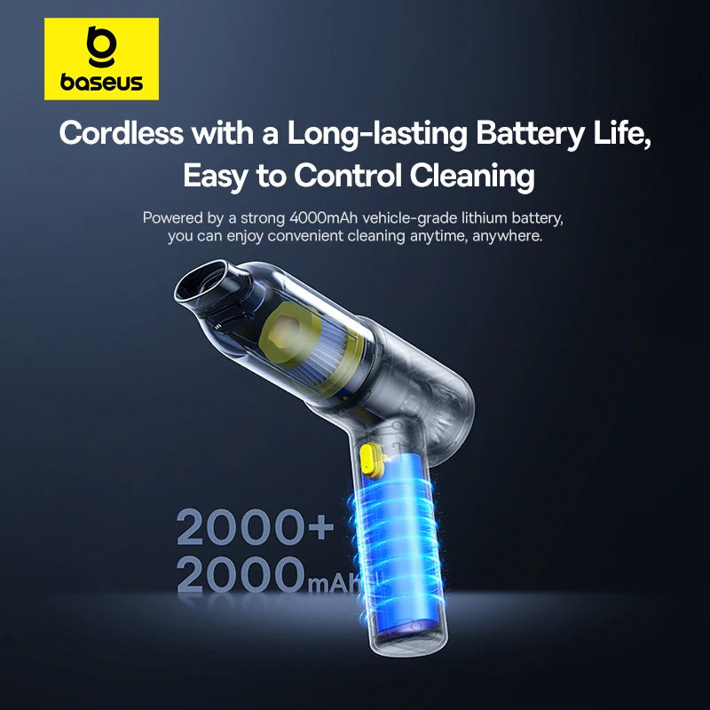 Baseus Car Vacuum Cleaner Wireless Air Dust Blower Gun for Car Powerful Portable Car Cleaning Appliance Cordless Vehicle Cleaner sayaragear