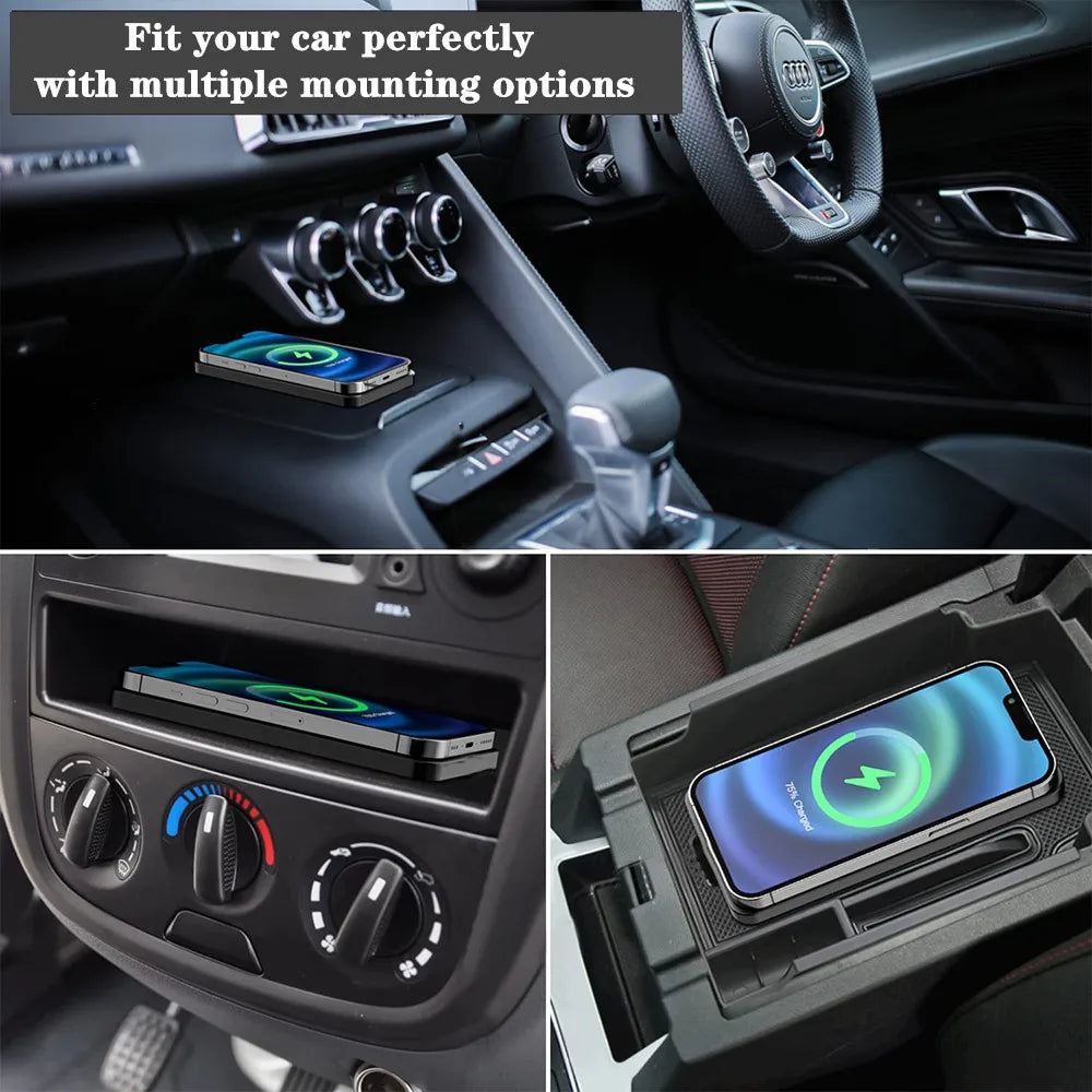 Car Wireless Charger for Iphone 16 15 15 Pro Max 14 13 12 X Samsung S24 S23 Wireless Car Charger Silicone Pad Stand Fast Charger sayaragear