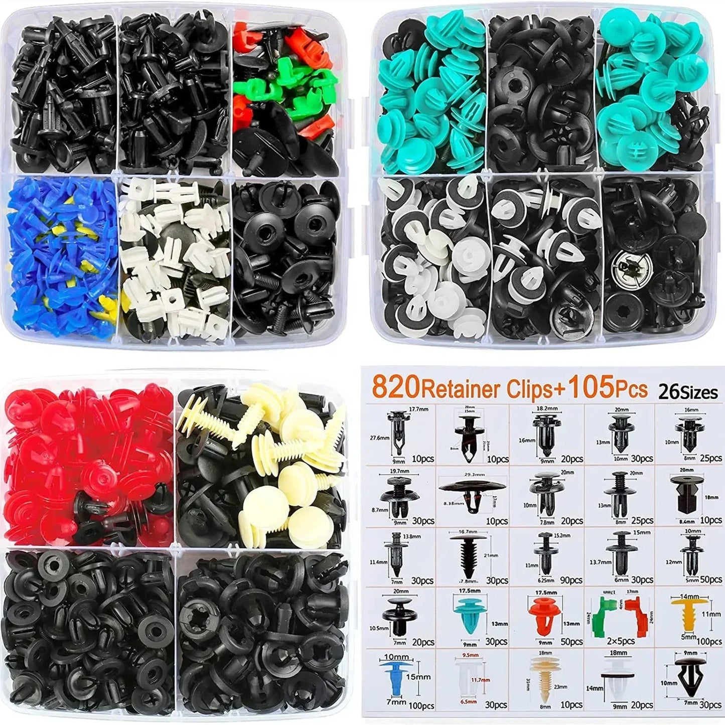 800pcs-100Pcs Car Fastener Clip Kit Fender Rivet Plastic Clips Auto Body Push Retainer Pin Rivet Bumper Door Trim Panel Repair sayaragear