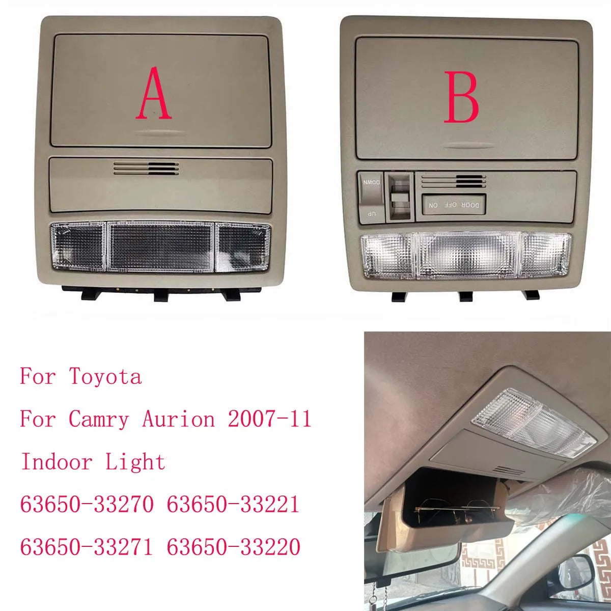 HAOCHEN Front Reading Light For Toyota For Camry Aurion 2007-11 Indoor Light 63650-33270 63650-33221 63650-33271 63650-33220 sayaragear