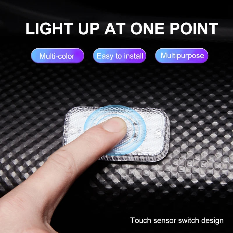 LED Touch Light Mini Wireless Car Interior Lighting Auto Roof Ceiling Reading Lamp for Trunk Storage Box USB Charging sayaragear