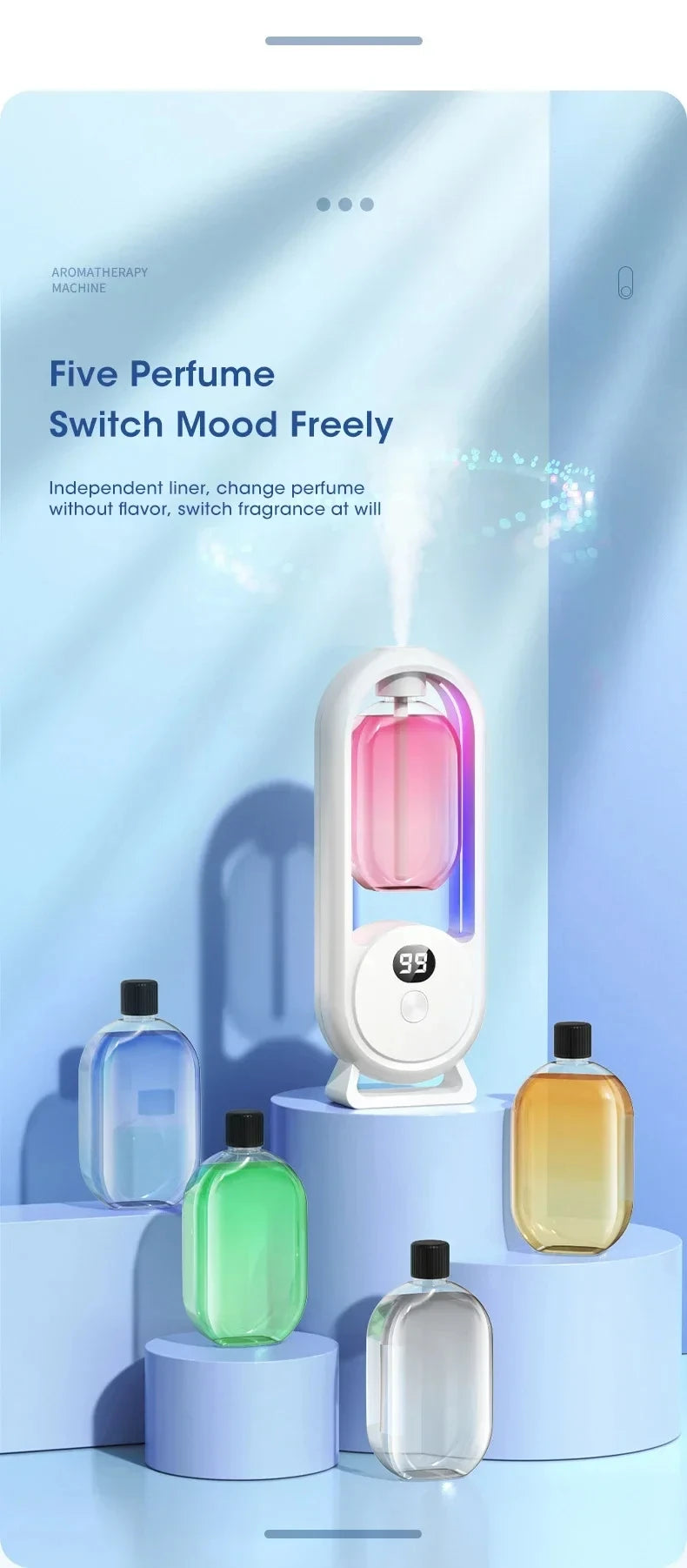 Automatic Home Fragrance Machine Essential Oil Diffuser Nebulizer Perfume Scent Machine for Kitchen and toilet deodorization sayaragear