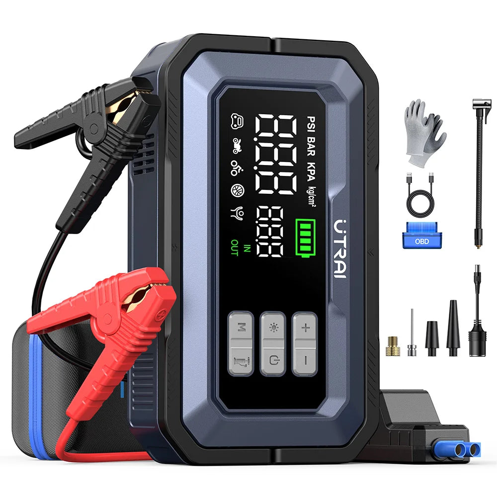 UTRAI All-in-One 7000A Car Jump Starter with Air Compressor &  OBD Diagnosis & Outdoor Camping Lights Emergency Boosters sayaragear