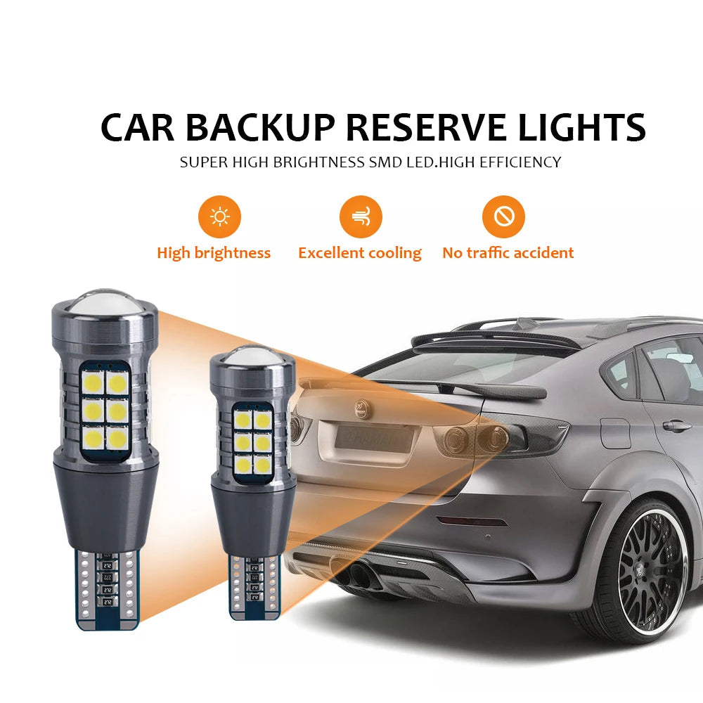 2pcs Super Bright W16W T15 921 LED Bulbs Canbus Car Light High Power 3030SMD No Error For Tail Signal Lamp Backup Reserve Lights sayaragear