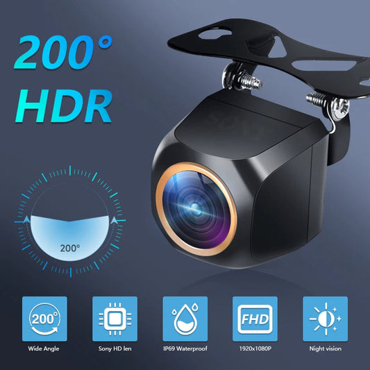 AHD 1920x1080P Car Rear View Camera 200° for Fisheye Golden Lens Full HDR Night Vision Vehicle back car reversing Front Camera sayaragear