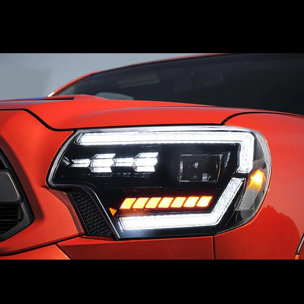 Vland 12-15 Tacoma Full LED Dual Beam Projector Headlights Black sayaragear