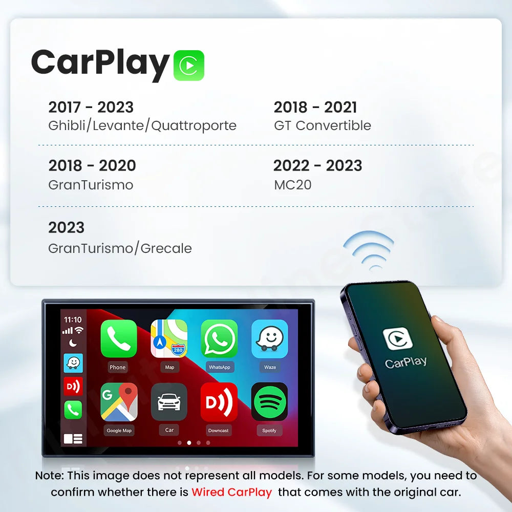 CarlinKit 5.0 CarPlay Android Auto Wireless Adapter Dongle for Maserati Ghibli Levante Quattroporte GT Convertible 2017-2023 sayaragear