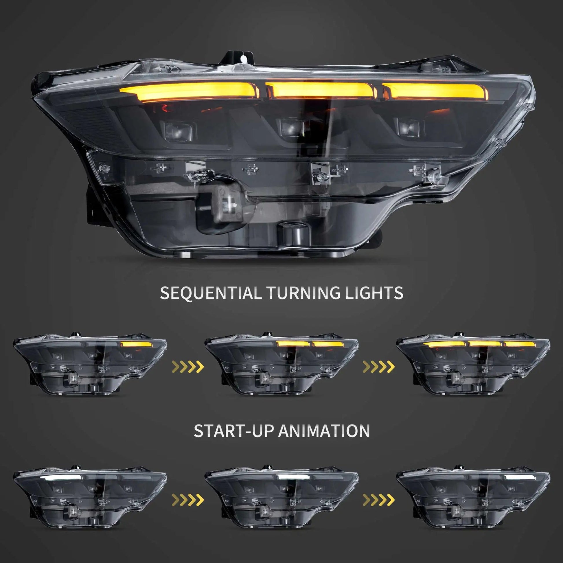 Vland 23-26 Mustang S650 Headlights Full LED With Start-up Animation sayaragear